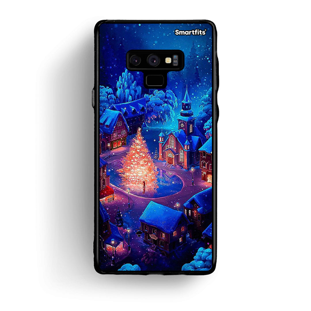 samsung note 9 Xmas Village θήκη από τη Smartfits με σχέδιο στο πίσω μέρος και μαύρο περίβλημα | Smartphone case with colorful back and black bezels by Smartfits