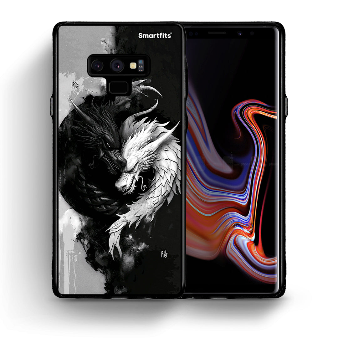 Θήκη Samsung Note 9 Yin Yang από τη Smartfits με σχέδιο στο πίσω μέρος και μαύρο περίβλημα | Samsung Note 9 Yin Yang case with colorful back and black bezels
