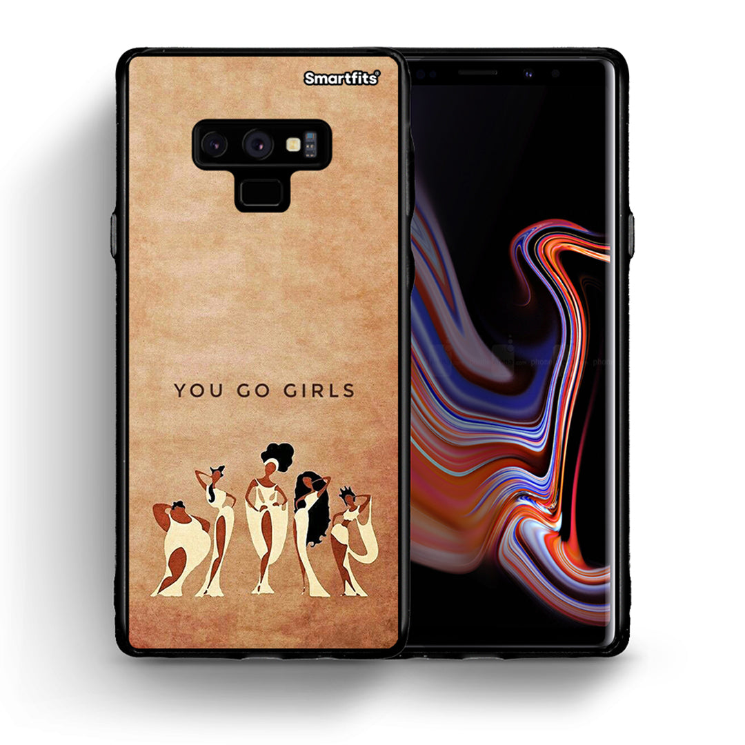 Θήκη Samsung Note 9 You Go Girl από τη Smartfits με σχέδιο στο πίσω μέρος και μαύρο περίβλημα | Samsung Note 9 You Go Girl case with colorful back and black bezels