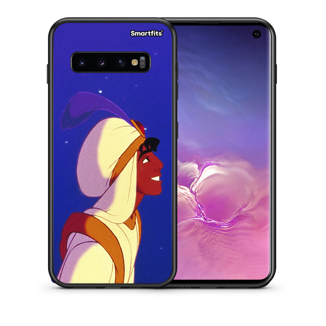 Θήκη Samsung S10 Alladin And Jasmine Love 1 από τη Smartfits με σχέδιο στο πίσω μέρος και μαύρο περίβλημα | Samsung S10 Alladin And Jasmine Love 1 case with colorful back and black bezels