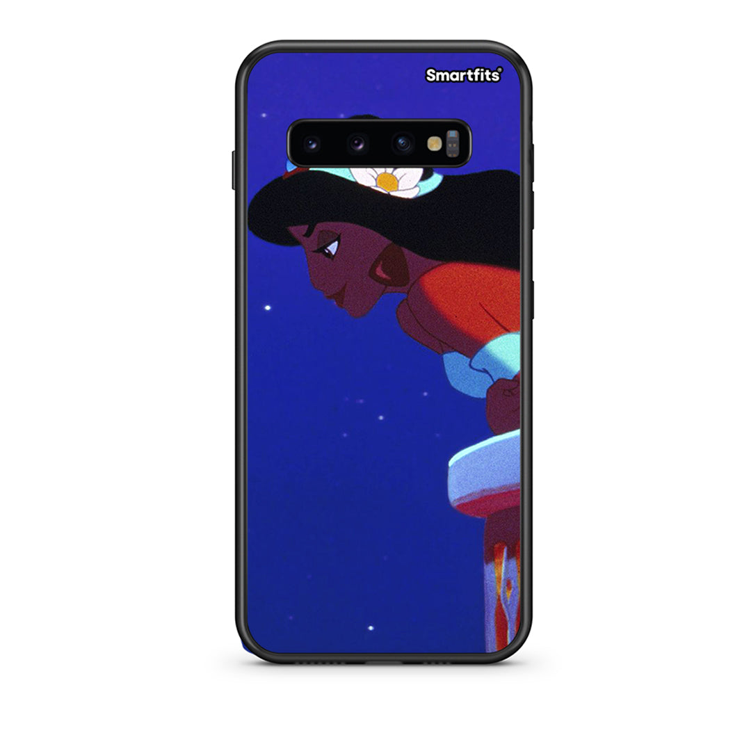 samsung s10 plus Alladin And Jasmine Love 2 θήκη από τη Smartfits με σχέδιο στο πίσω μέρος και μαύρο περίβλημα | Smartphone case with colorful back and black bezels by Smartfits