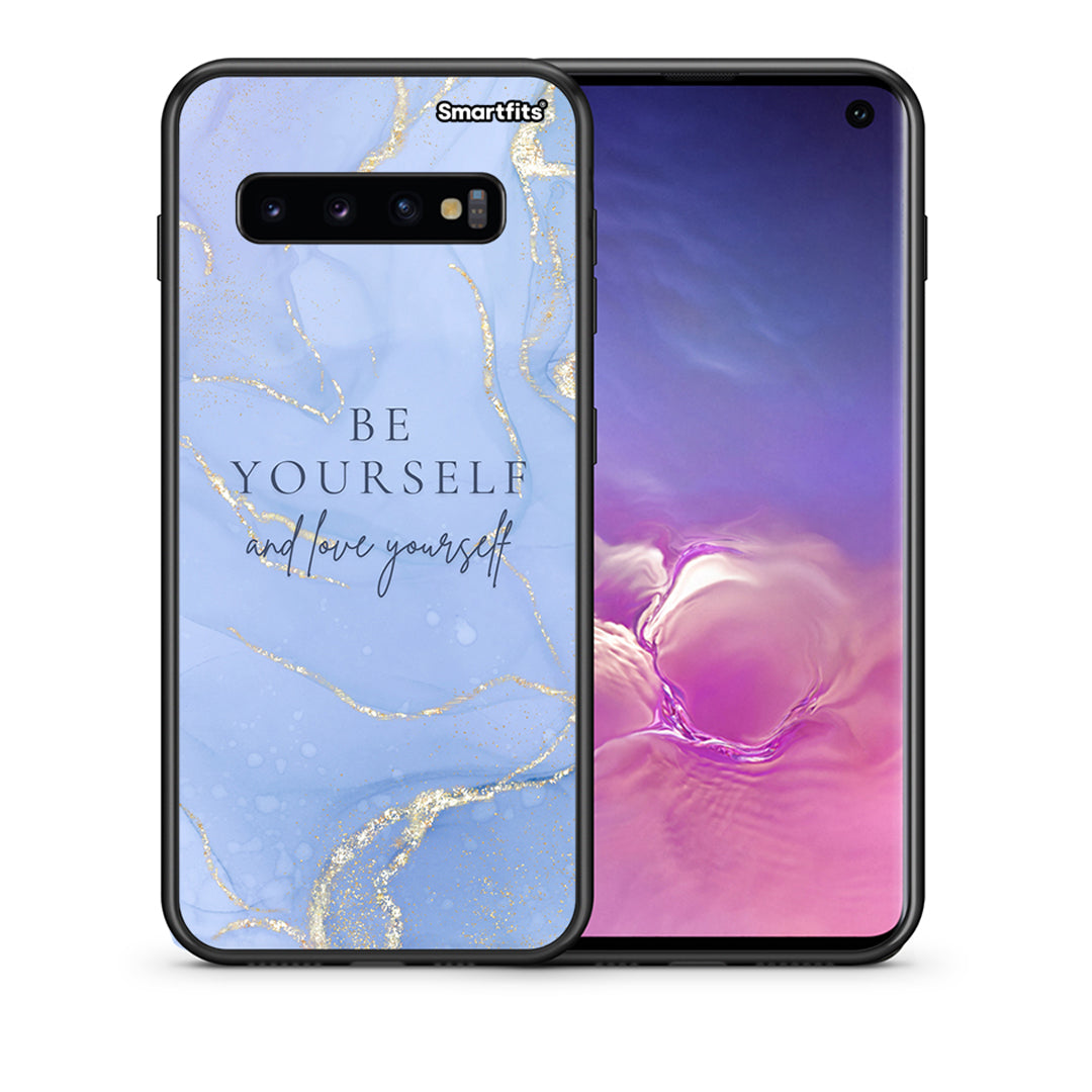 Θήκη Samsung S10 Be Yourself από τη Smartfits με σχέδιο στο πίσω μέρος και μαύρο περίβλημα | Samsung S10 Be Yourself case with colorful back and black bezels