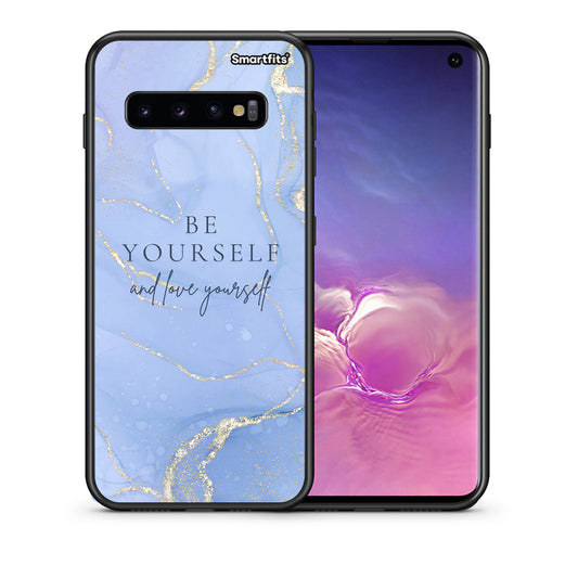 Θήκη Samsung S10 Be Yourself από τη Smartfits με σχέδιο στο πίσω μέρος και μαύρο περίβλημα | Samsung S10 Be Yourself case with colorful back and black bezels