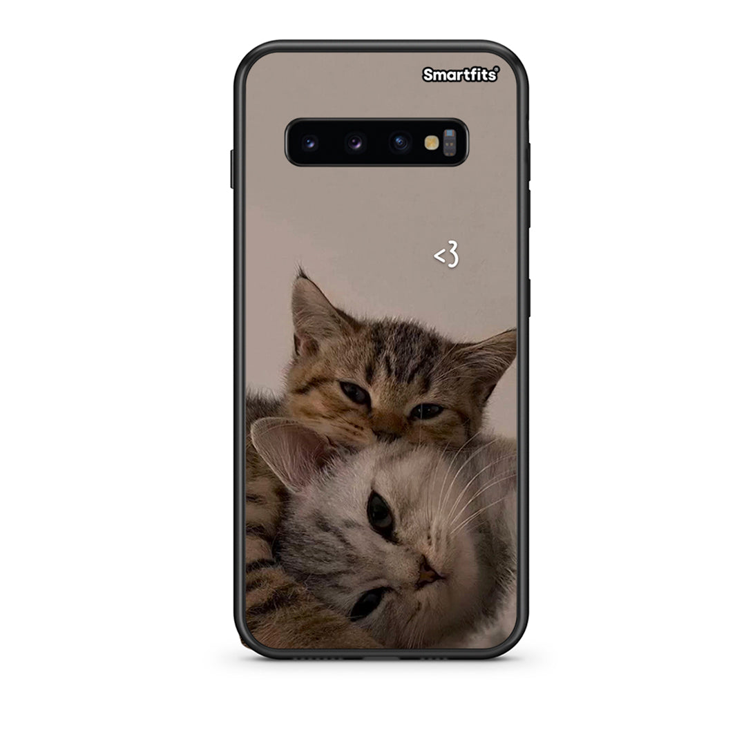 samsung s10 plus Cats In Love Θήκη από τη Smartfits με σχέδιο στο πίσω μέρος και μαύρο περίβλημα | Smartphone case with colorful back and black bezels by Smartfits
