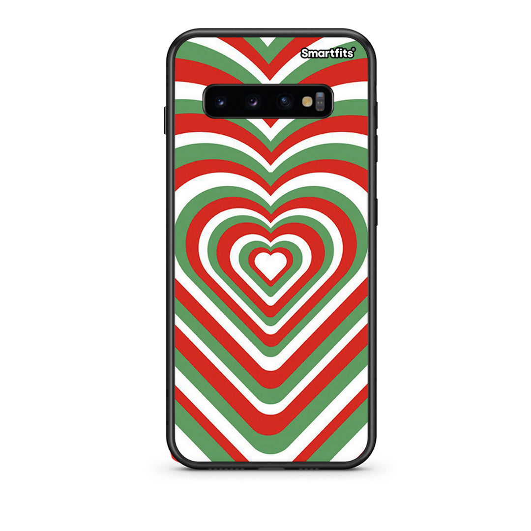 samsung s10 Christmas Hearts θήκη από τη Smartfits με σχέδιο στο πίσω μέρος και μαύρο περίβλημα | Smartphone case with colorful back and black bezels by Smartfits
