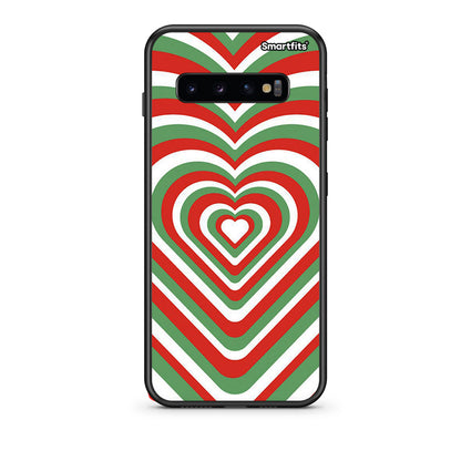 samsung s10 Christmas Hearts θήκη από τη Smartfits με σχέδιο στο πίσω μέρος και μαύρο περίβλημα | Smartphone case with colorful back and black bezels by Smartfits