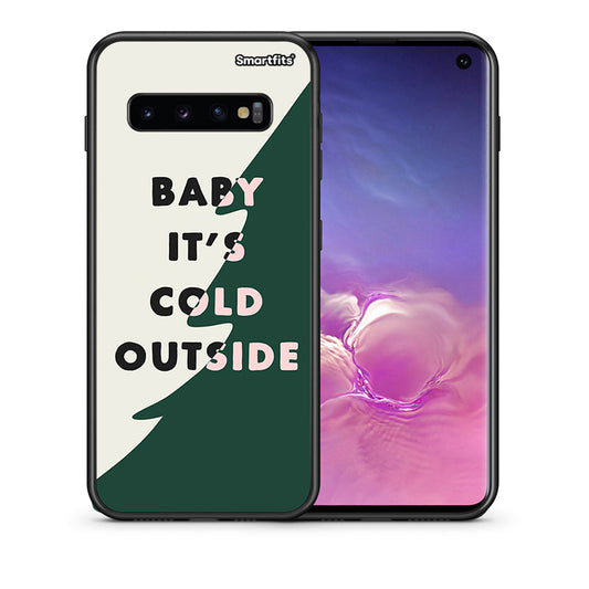 Θήκη Samsung S10 Cold Outside από τη Smartfits με σχέδιο στο πίσω μέρος και μαύρο περίβλημα | Samsung S10 Cold Outside case with colorful back and black bezels