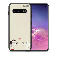 Thumbnail for Θήκη Samsung S10 Dalmatians Love από τη Smartfits με σχέδιο στο πίσω μέρος και μαύρο περίβλημα | Samsung S10 Dalmatians Love case with colorful back and black bezels