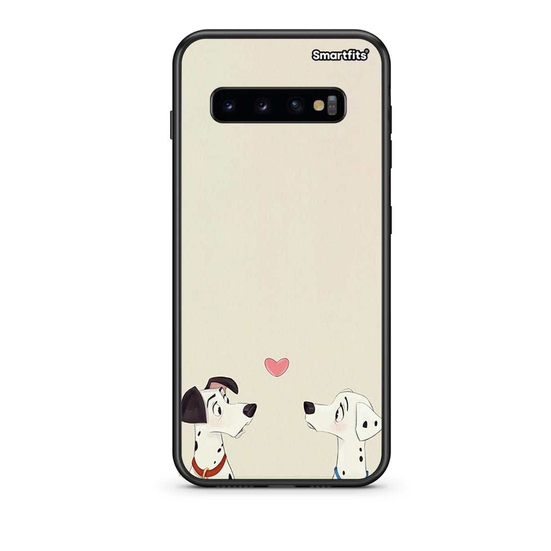 samsung s10 plus Dalmatians Love θήκη από τη Smartfits με σχέδιο στο πίσω μέρος και μαύρο περίβλημα | Smartphone case with colorful back and black bezels by Smartfits