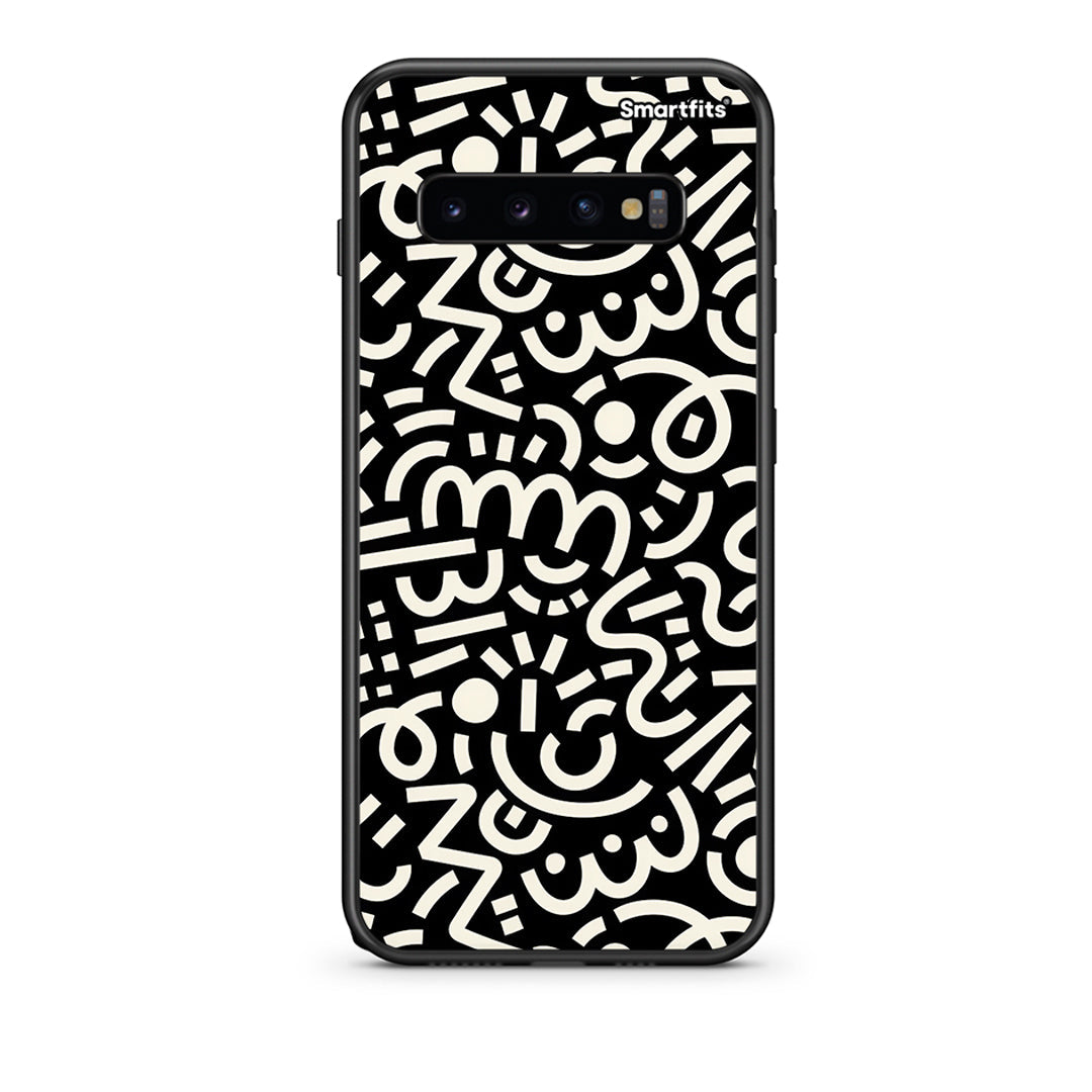 samsung s10 plus Doodle Art Θήκη από τη Smartfits με σχέδιο στο πίσω μέρος και μαύρο περίβλημα | Smartphone case with colorful back and black bezels by Smartfits