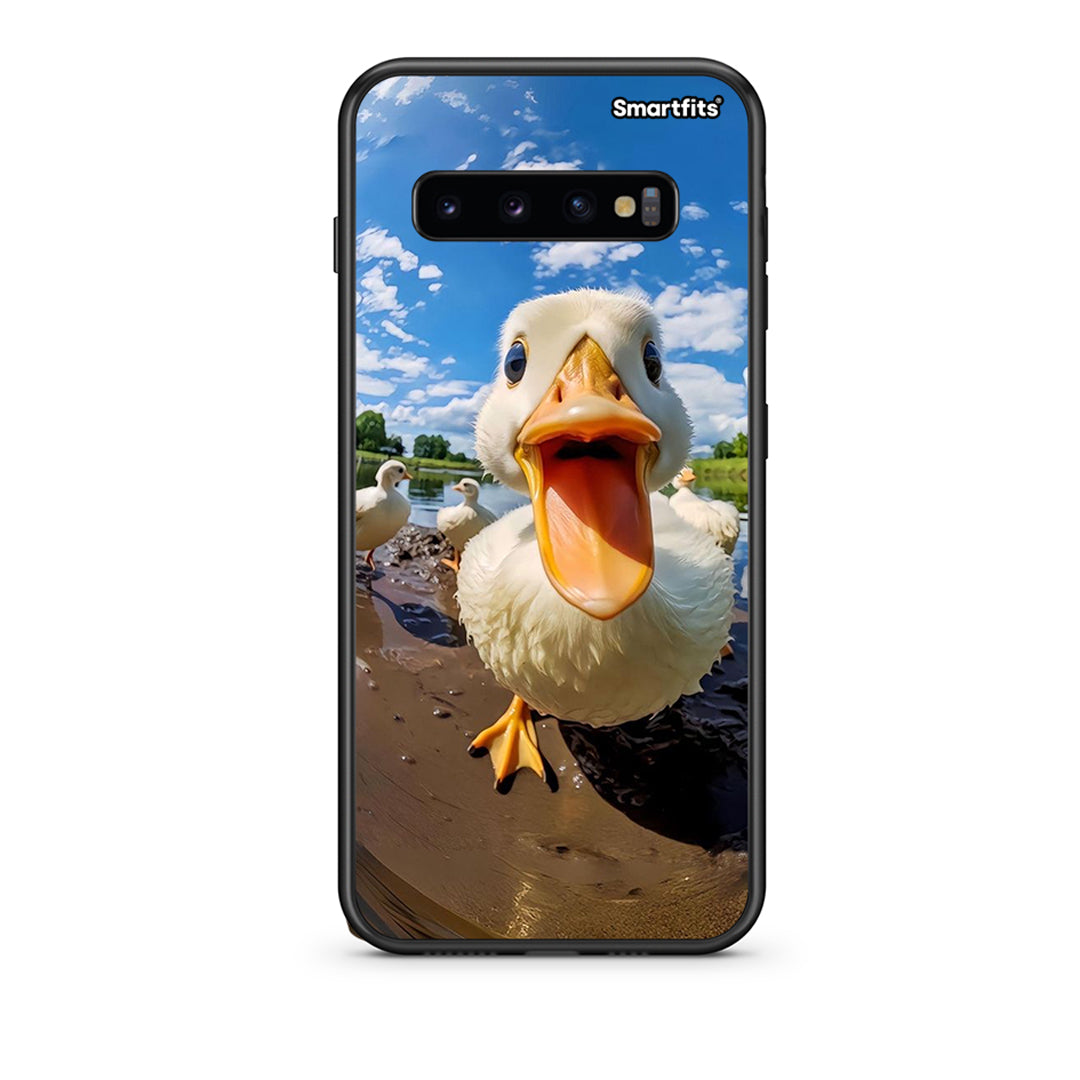 samsung s10 plus Duck Face θήκη από τη Smartfits με σχέδιο στο πίσω μέρος και μαύρο περίβλημα | Smartphone case with colorful back and black bezels by Smartfits