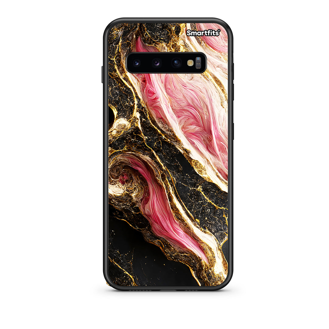 samsung s10 plus Glamorous Pink Marble θήκη από τη Smartfits με σχέδιο στο πίσω μέρος και μαύρο περίβλημα | Smartphone case with colorful back and black bezels by Smartfits