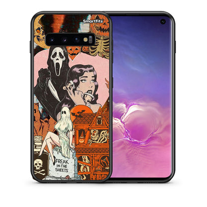 Θήκη Samsung S10+ Halloween Collage από τη Smartfits με σχέδιο στο πίσω μέρος και μαύρο περίβλημα | Samsung S10+ Halloween Collage case with colorful back and black bezels