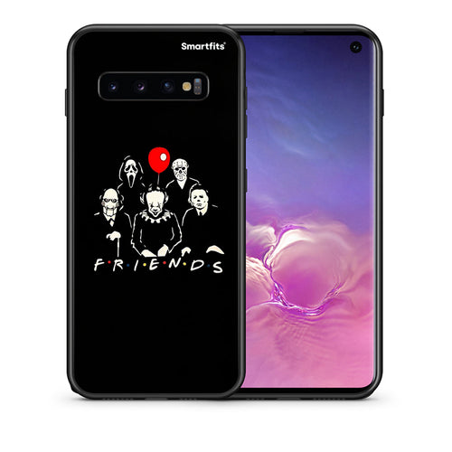 Θήκη Samsung S10 Halloween Friends από τη Smartfits με σχέδιο στο πίσω μέρος και μαύρο περίβλημα | Samsung S10 Halloween Friends case with colorful back and black bezels