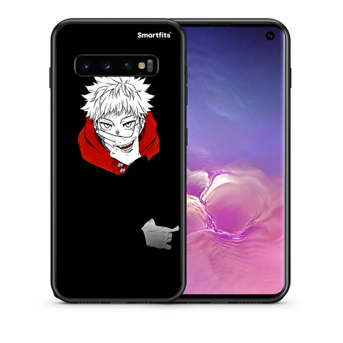 Θήκη Samsung S10 Itadori Anime από τη Smartfits με σχέδιο στο πίσω μέρος και μαύρο περίβλημα | Samsung S10 Itadori Anime case with colorful back and black bezels