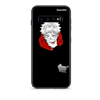 samsung s10 Itadori Anime θήκη από τη Smartfits με σχέδιο στο πίσω μέρος και μαύρο περίβλημα | Smartphone case with colorful back and black bezels by Smartfits