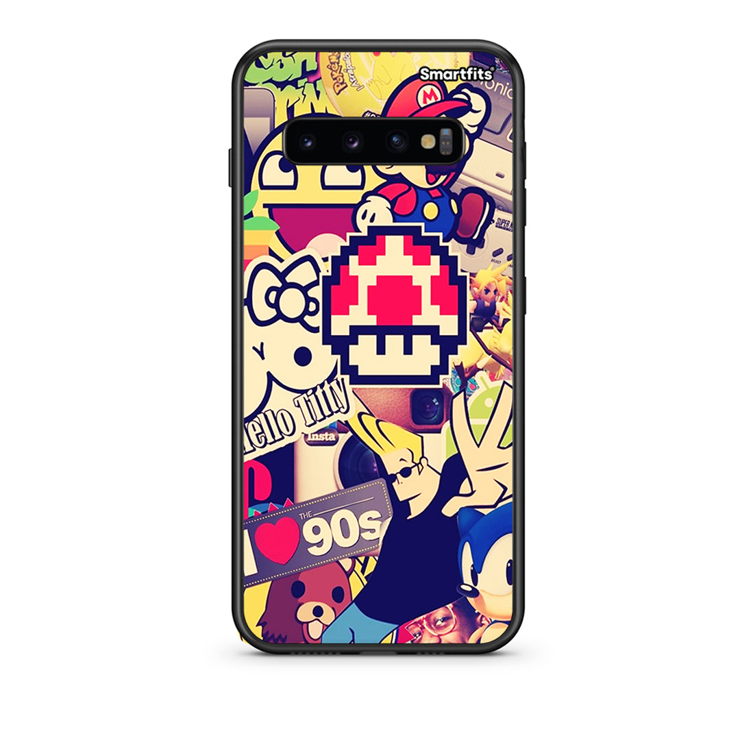 samsung s10 plus Love The 90s θήκη από τη Smartfits με σχέδιο στο πίσω μέρος και μαύρο περίβλημα | Smartphone case with colorful back and black bezels by Smartfits