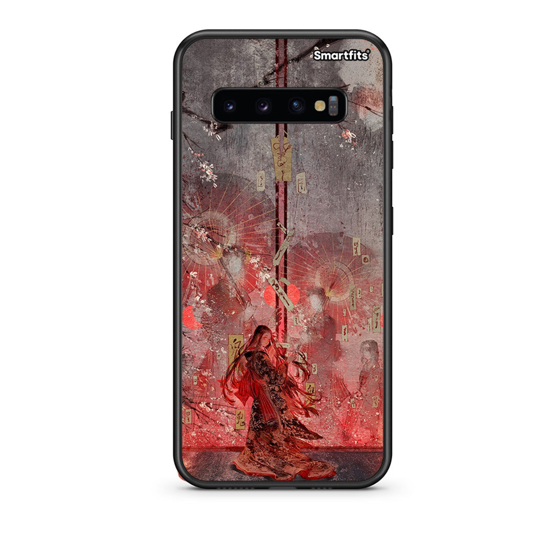 samsung s10 plus Nezuko Kamado θήκη από τη Smartfits με σχέδιο στο πίσω μέρος και μαύρο περίβλημα | Smartphone case with colorful back and black bezels by Smartfits