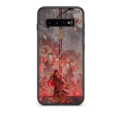 samsung s10 plus Nezuko Kamado θήκη από τη Smartfits με σχέδιο στο πίσω μέρος και μαύρο περίβλημα | Smartphone case with colorful back and black bezels by Smartfits
