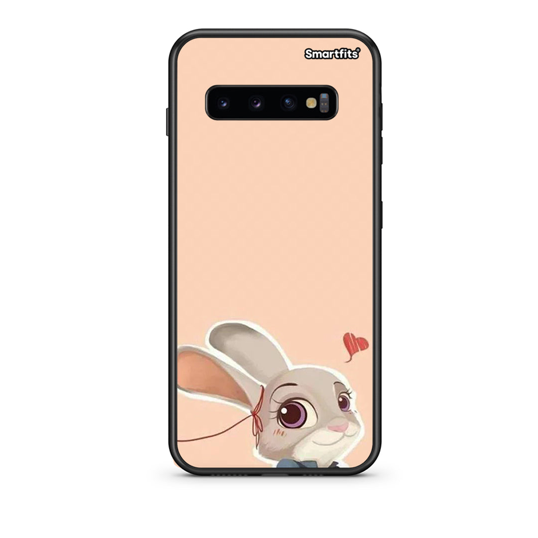 samsung s10 plus Nick Wilde And Judy Hopps Love 2 θήκη από τη Smartfits με σχέδιο στο πίσω μέρος και μαύρο περίβλημα | Smartphone case with colorful back and black bezels by Smartfits