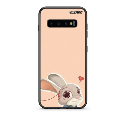 samsung s10 plus Nick Wilde And Judy Hopps Love 2 θήκη από τη Smartfits με σχέδιο στο πίσω μέρος και μαύρο περίβλημα | Smartphone case with colorful back and black bezels by Smartfits