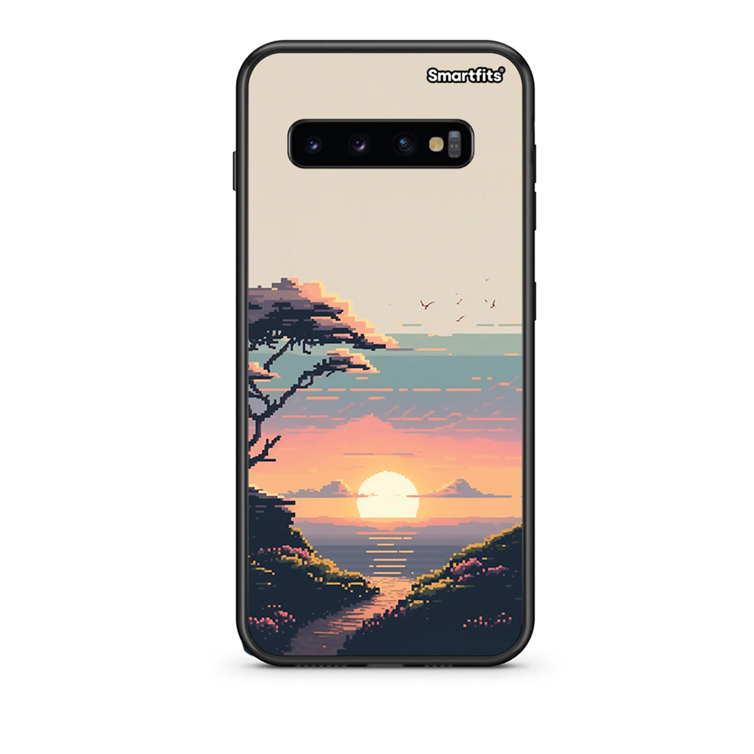 samsung s10 plus Pixel Sunset Θήκη από τη Smartfits με σχέδιο στο πίσω μέρος και μαύρο περίβλημα | Smartphone case with colorful back and black bezels by Smartfits