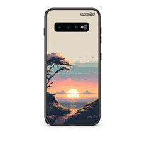 Thumbnail for samsung s10 plus Pixel Sunset Θήκη από τη Smartfits με σχέδιο στο πίσω μέρος και μαύρο περίβλημα | Smartphone case with colorful back and black bezels by Smartfits