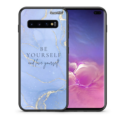 Θήκη Samsung S10+ Be Yourself από τη Smartfits με σχέδιο στο πίσω μέρος και μαύρο περίβλημα | Samsung S10+ Be Yourself case with colorful back and black bezels