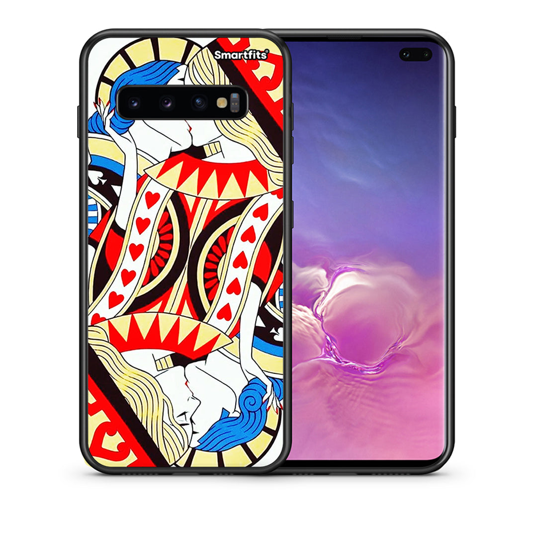 Θήκη Samsung S10+ Card Love από τη Smartfits με σχέδιο στο πίσω μέρος και μαύρο περίβλημα | Samsung S10+ Card Love case with colorful back and black bezels