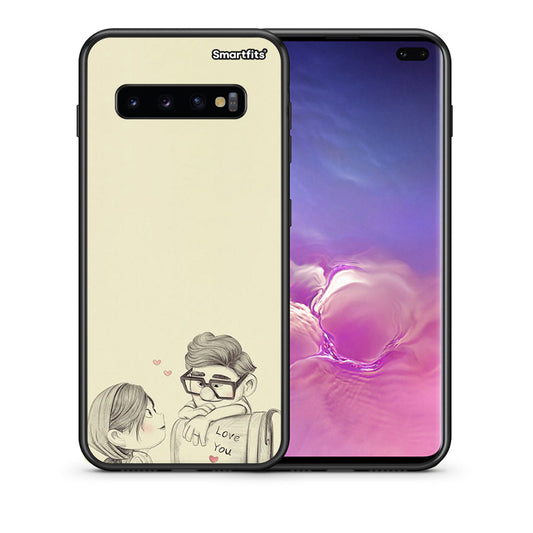 Θήκη Samsung S10+ Carl And Ellie από τη Smartfits με σχέδιο στο πίσω μέρος και μαύρο περίβλημα | Samsung S10+ Carl And Ellie case with colorful back and black bezels