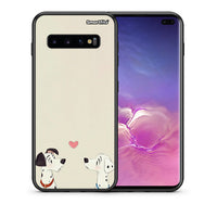 Thumbnail for Θήκη Samsung S10+ Dalmatians Love από τη Smartfits με σχέδιο στο πίσω μέρος και μαύρο περίβλημα | Samsung S10+ Dalmatians Love case with colorful back and black bezels