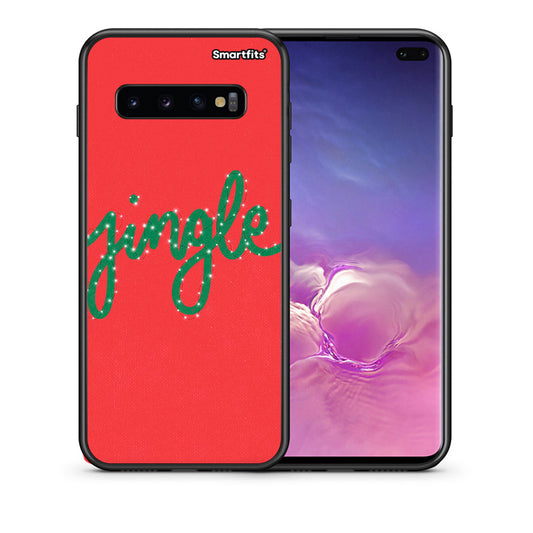 Θήκη Samsung S10+ Jingle Xmas από τη Smartfits με σχέδιο στο πίσω μέρος και μαύρο περίβλημα | Samsung S10+ Jingle Xmas case with colorful back and black bezels