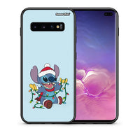 Thumbnail for Θήκη Samsung S10+ Santa Stich από τη Smartfits με σχέδιο στο πίσω μέρος και μαύρο περίβλημα | Samsung S10+ Santa Stich case with colorful back and black bezels