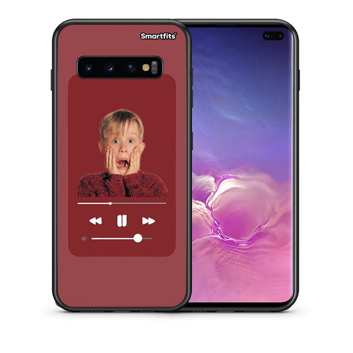 Θήκη Samsung S10+ Xmas Alone Music από τη Smartfits με σχέδιο στο πίσω μέρος και μαύρο περίβλημα | Samsung S10+ Xmas Alone Music case with colorful back and black bezels