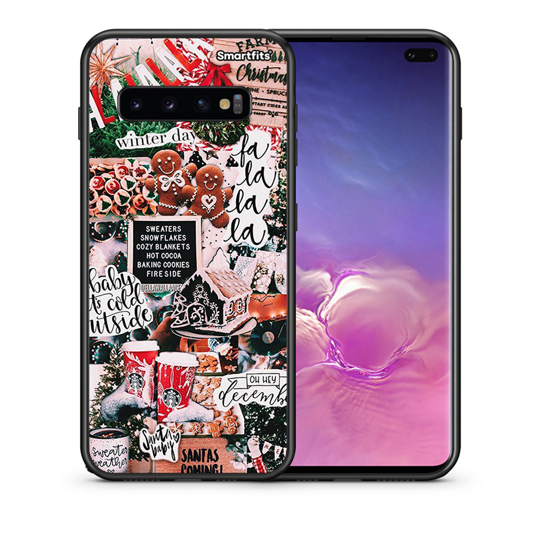 Θήκη Samsung S10+ Xmas Habbits από τη Smartfits με σχέδιο στο πίσω μέρος και μαύρο περίβλημα | Samsung S10+ Xmas Habbits case with colorful back and black bezels