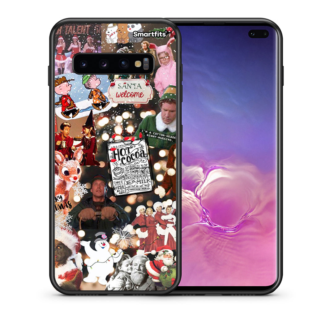 Θήκη Samsung S10+ Xmas Movies από τη Smartfits με σχέδιο στο πίσω μέρος και μαύρο περίβλημα | Samsung S10+ Xmas Movies case with colorful back and black bezels