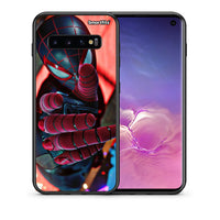 Thumbnail for Θήκη Samsung S10+ Spider Hand από τη Smartfits με σχέδιο στο πίσω μέρος και μαύρο περίβλημα | Samsung S10+ Spider Hand case with colorful back and black bezels