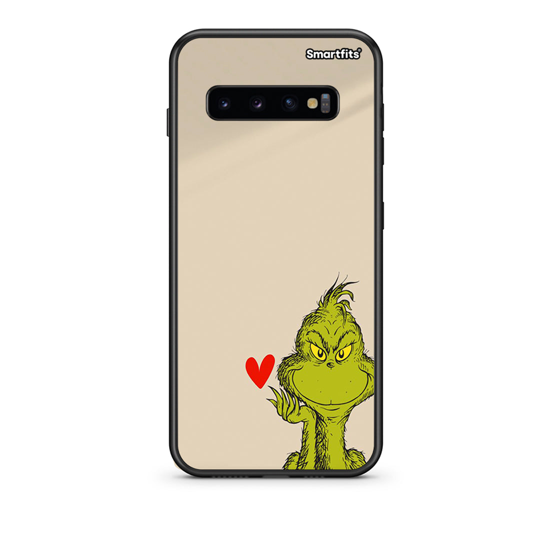 samsung s10 Xmas Grinch θήκη από τη Smartfits με σχέδιο στο πίσω μέρος και μαύρο περίβλημα | Smartphone case with colorful back and black bezels by Smartfits