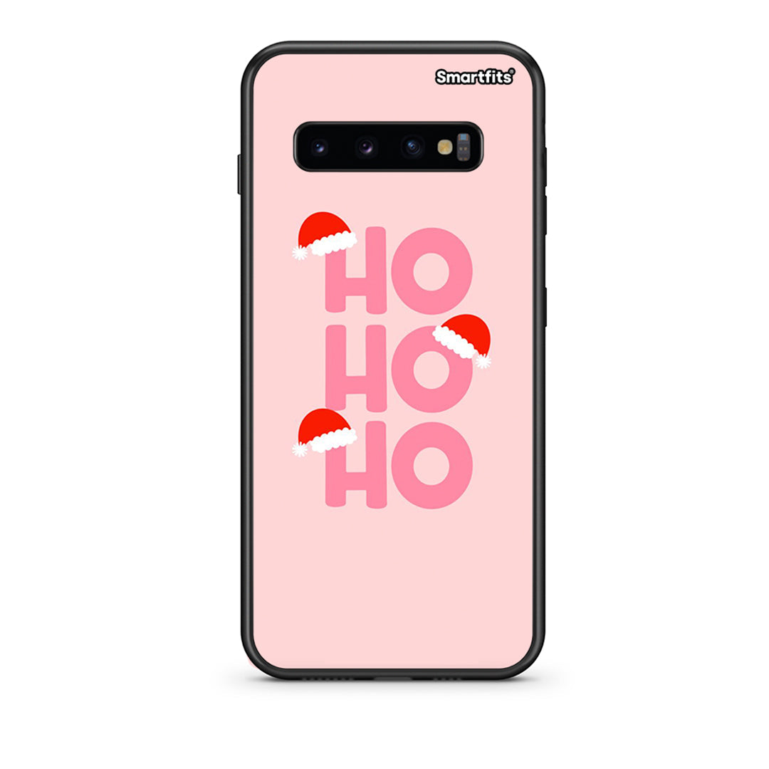 samsung s10 Xmas Ho Ho Ho θήκη από τη Smartfits με σχέδιο στο πίσω μέρος και μαύρο περίβλημα | Smartphone case with colorful back and black bezels by Smartfits