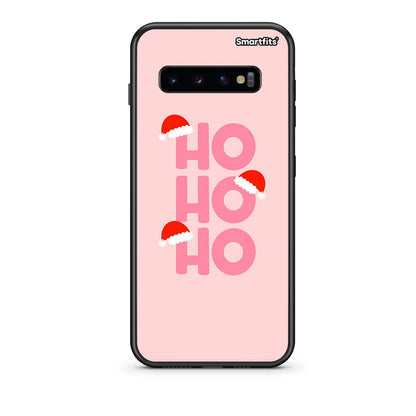 samsung s10 Xmas Ho Ho Ho θήκη από τη Smartfits με σχέδιο στο πίσω μέρος και μαύρο περίβλημα | Smartphone case with colorful back and black bezels by Smartfits