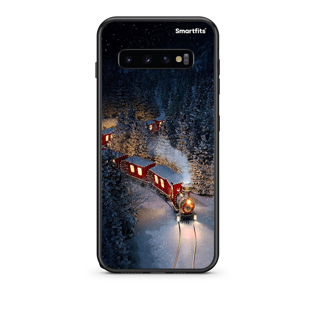 samsung s10 plus Xmas Train θήκη από τη Smartfits με σχέδιο στο πίσω μέρος και μαύρο περίβλημα | Smartphone case with colorful back and black bezels by Smartfits