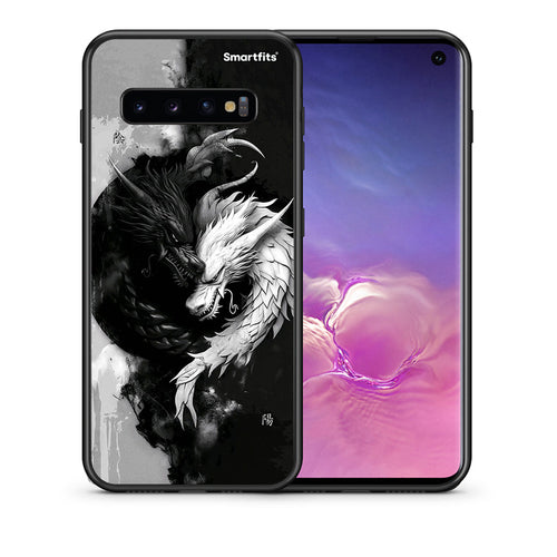Θήκη Samsung S10+ Yin Yang από τη Smartfits με σχέδιο στο πίσω μέρος και μαύρο περίβλημα | Samsung S10+ Yin Yang case with colorful back and black bezels