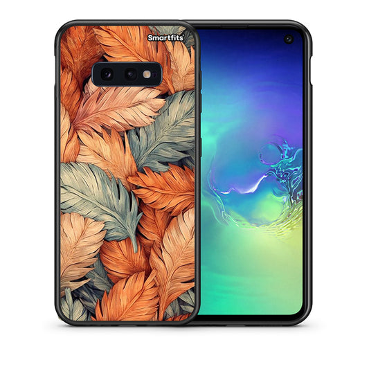 Θήκη Samsung S10e Autumn Leaves από τη Smartfits με σχέδιο στο πίσω μέρος και μαύρο περίβλημα | Samsung S10e Autumn Leaves case with colorful back and black bezels