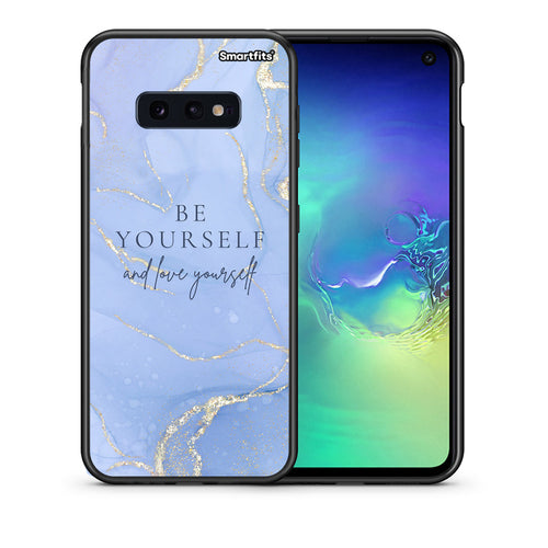 Θήκη Samsung S10e Be Yourself από τη Smartfits με σχέδιο στο πίσω μέρος και μαύρο περίβλημα | Samsung S10e Be Yourself case with colorful back and black bezels