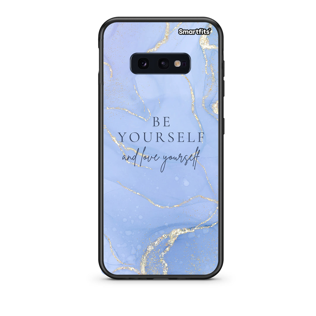 samsung s10e Be Yourself θήκη από τη Smartfits με σχέδιο στο πίσω μέρος και μαύρο περίβλημα | Smartphone case with colorful back and black bezels by Smartfits