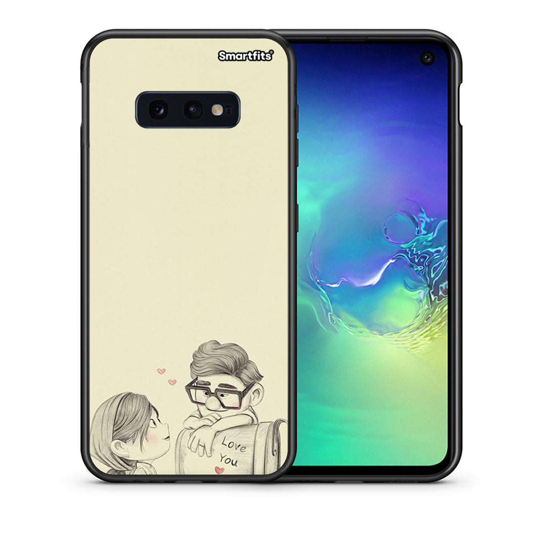 Θήκη Samsung S10e Carl And Ellie από τη Smartfits με σχέδιο στο πίσω μέρος και μαύρο περίβλημα | Samsung S10e Carl And Ellie case with colorful back and black bezels