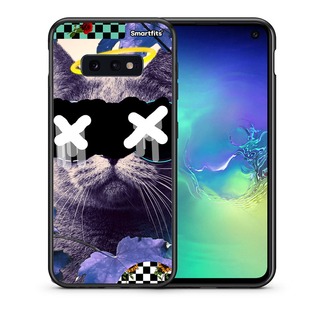Θήκη Samsung S10e Cat Collage από τη Smartfits με σχέδιο στο πίσω μέρος και μαύρο περίβλημα | Samsung S10e Cat Collage case with colorful back and black bezels