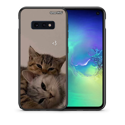 Θήκη Samsung S10e Cats In Love από τη Smartfits με σχέδιο στο πίσω μέρος και μαύρο περίβλημα | Samsung S10e Cats In Love case with colorful back and black bezels