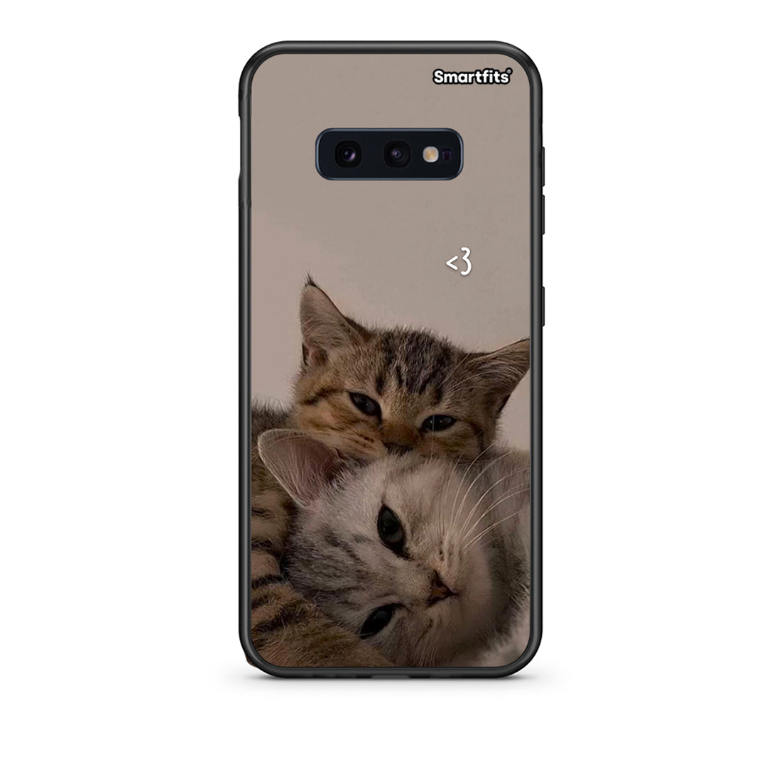 samsung s10e Cats In Love Θήκη από τη Smartfits με σχέδιο στο πίσω μέρος και μαύρο περίβλημα | Smartphone case with colorful back and black bezels by Smartfits