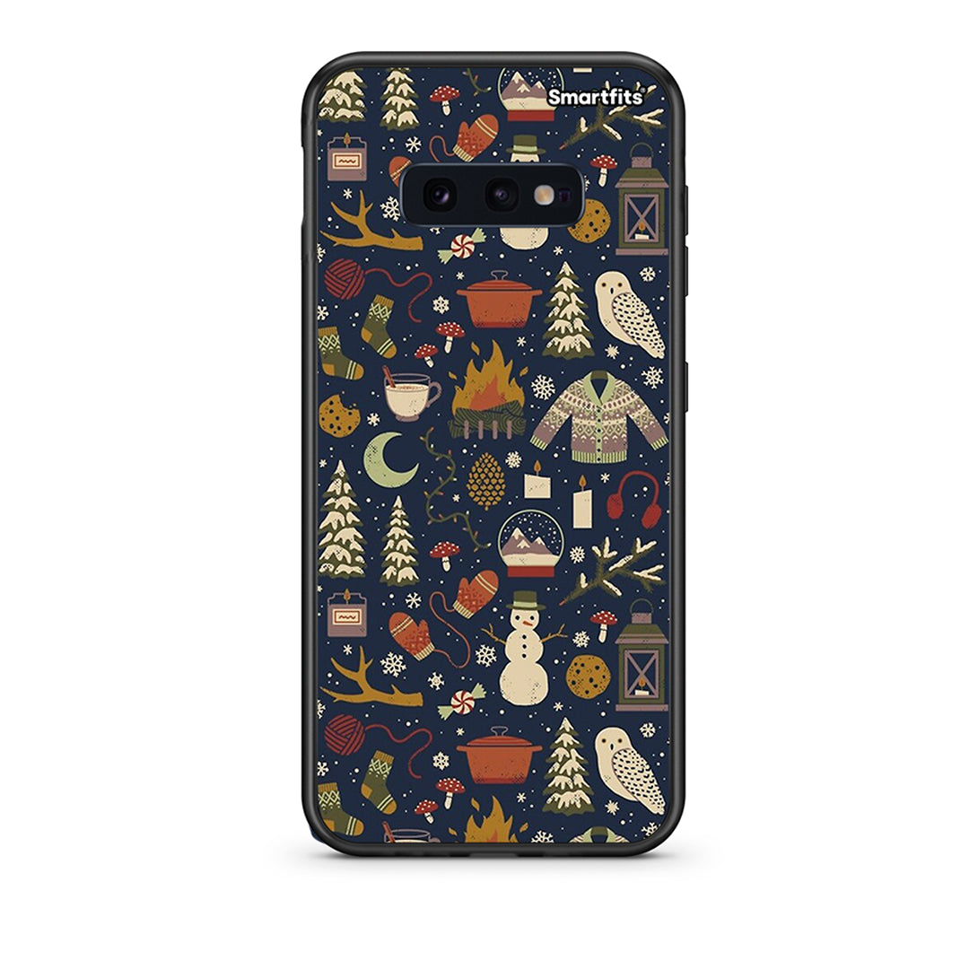 samsung s10e Christmas Elements θήκη από τη Smartfits με σχέδιο στο πίσω μέρος και μαύρο περίβλημα | Smartphone case with colorful back and black bezels by Smartfits